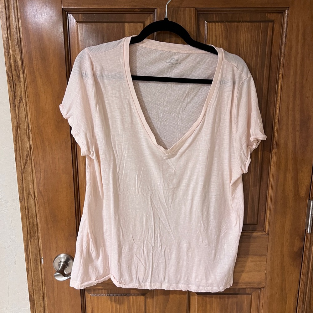 J.crew Women's Pink V-Neck Top